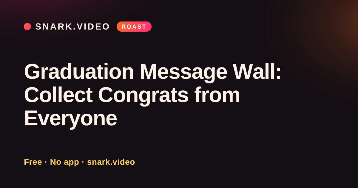 Graduation Message Wall: Collect Congrats from Everyone