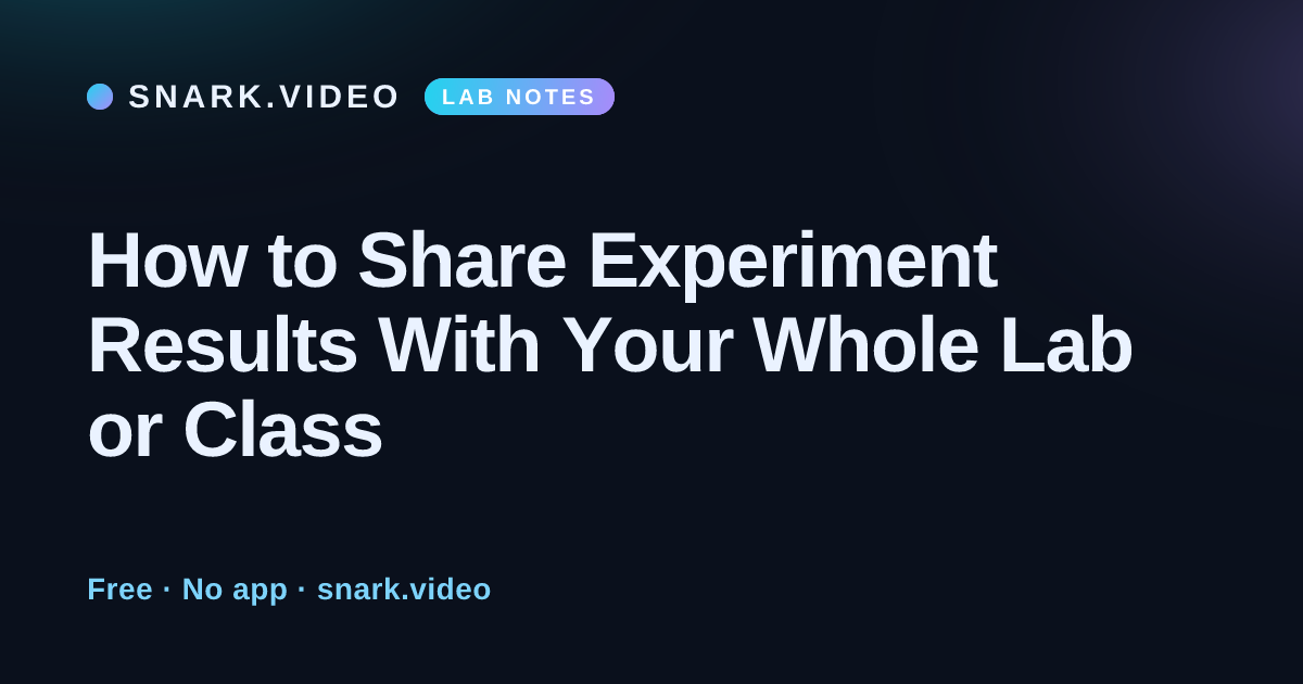 How to Share Experiment Results With Your Whole Lab or Class