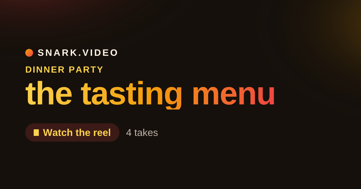 the tasting menu