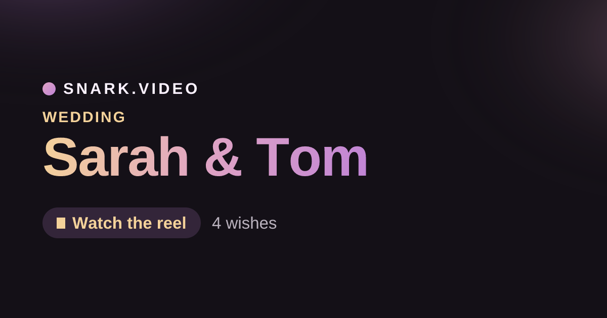 Sarah & Tom